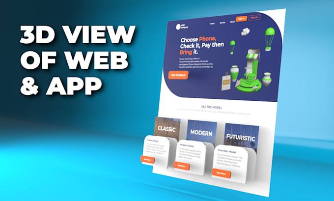 make 3d view from your website or app