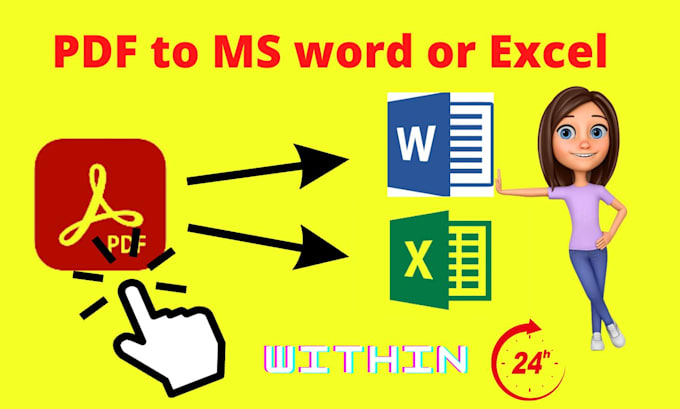 convert PDF to word or excel within 24 hrs