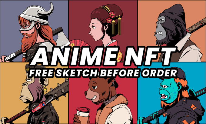 Draw anime azuki nft character collection by Raccoontoon | Fiverr