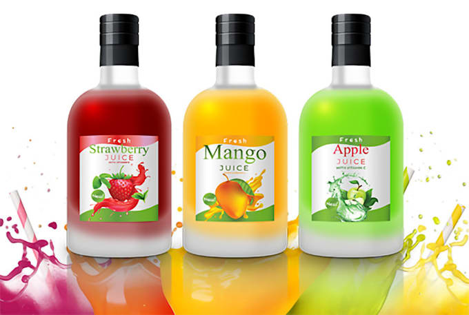 do unique bottle, tea packet, wine and pouch label design