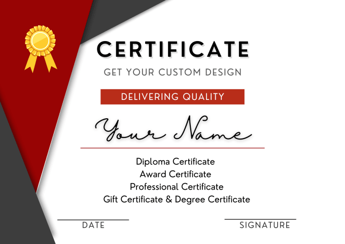 Make professional award gift and diploma certificate design by