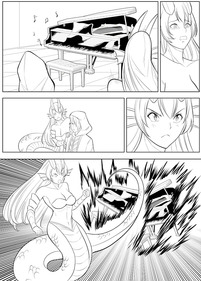 draw manga or comic page and anime illustration for you