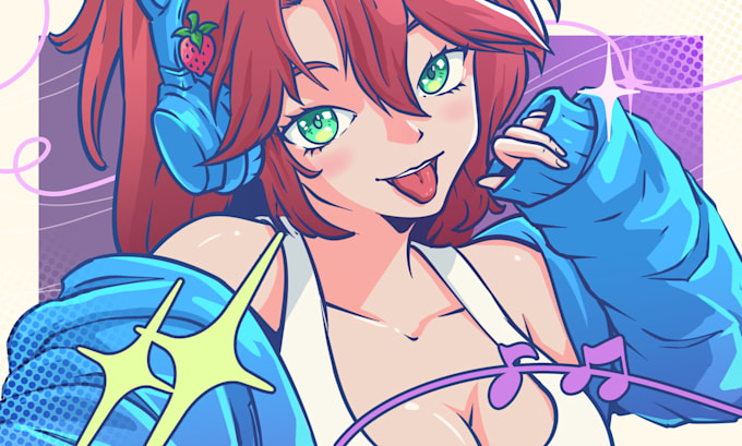 draw anime art illustration for pfp, vtuber, oc, fanart