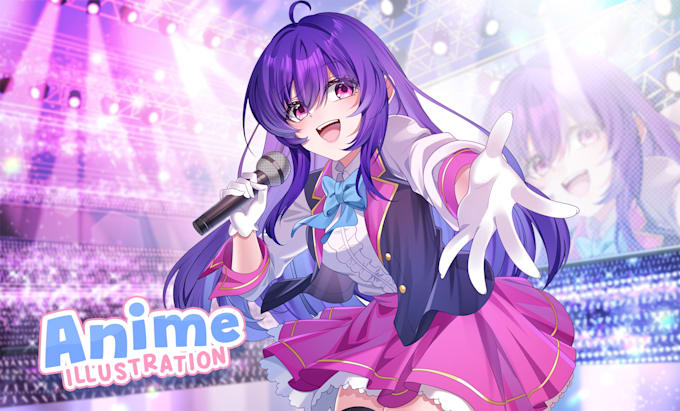draw anime art character illustration for vtuber, oc and profile picture
