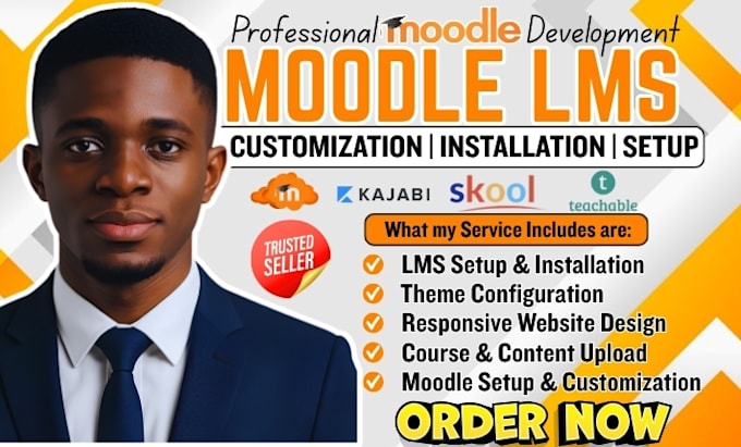 build, setup and customize moodle lms, skool elearning website, online courses