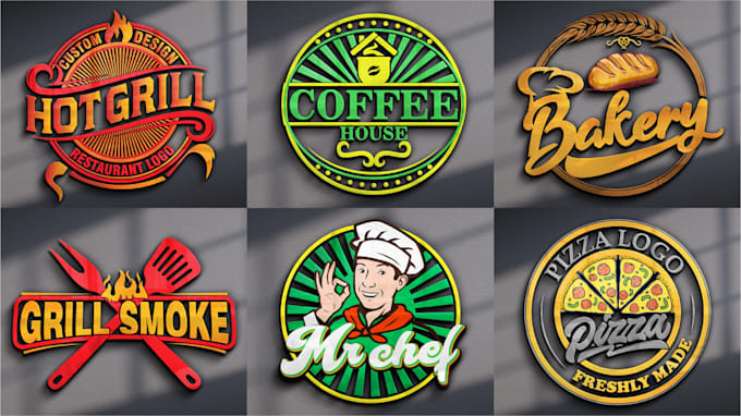 design restaurant bbq burger pizza catering and fastfood logo