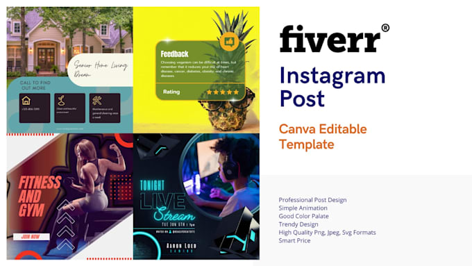 Create editable canva templates and instagram post design by ...