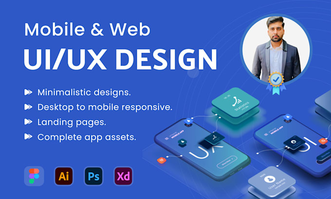 Design ui ux for mobile app and website with figma and adobe xd by ...