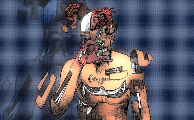 create cyborg humanoid illustration
