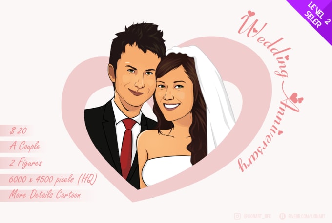 Draw Impressed Couple Cartoon Of You And Your Mate By Lionart