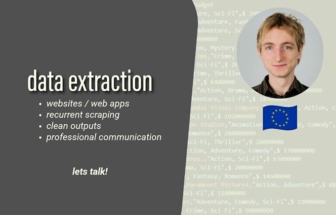 webscrape data from any site, do automated web scraping