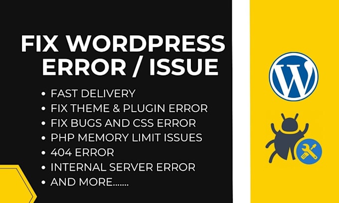 fix wordpress issue , wordpress bug  and wordpress error in 1 hour