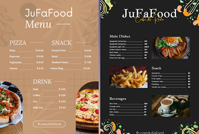 Design a creative awesome restaurant menu food bar cafe menu by ...