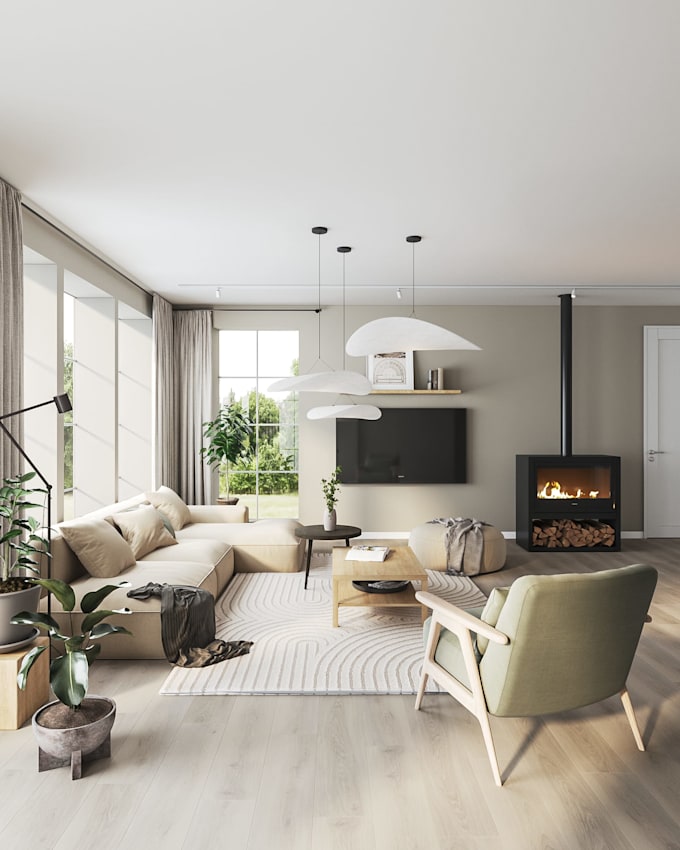 design modern 3d interior renders for boutique luxury spaces