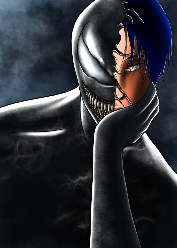 draw you as a symbiote from marvel comics