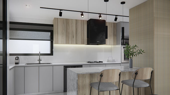 do unique interior design rendering