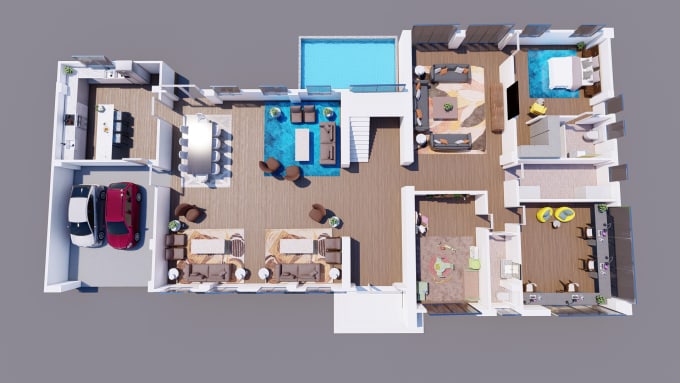 do 3d floor plan and furniture layout of your house