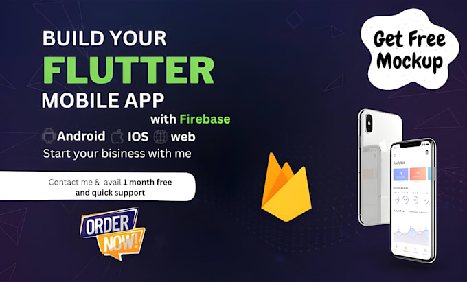 be your flutter mobile and web app developer with firebase or apis