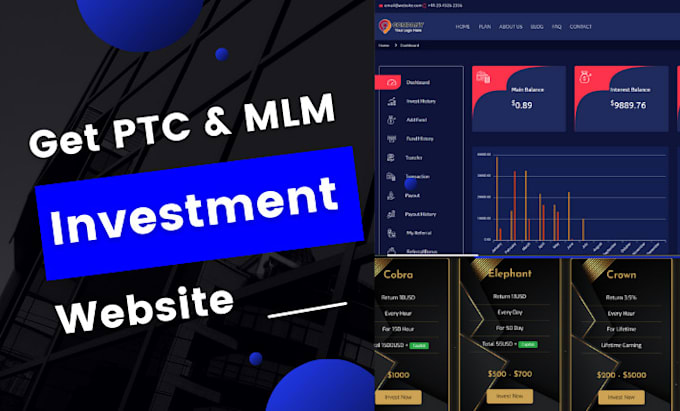 create any PTC or MLM investment website for you