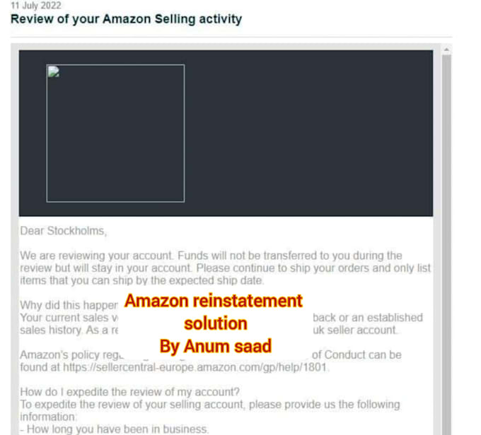 reinstate  amazon suspension, plan of action for  reinstatement, appeal letter