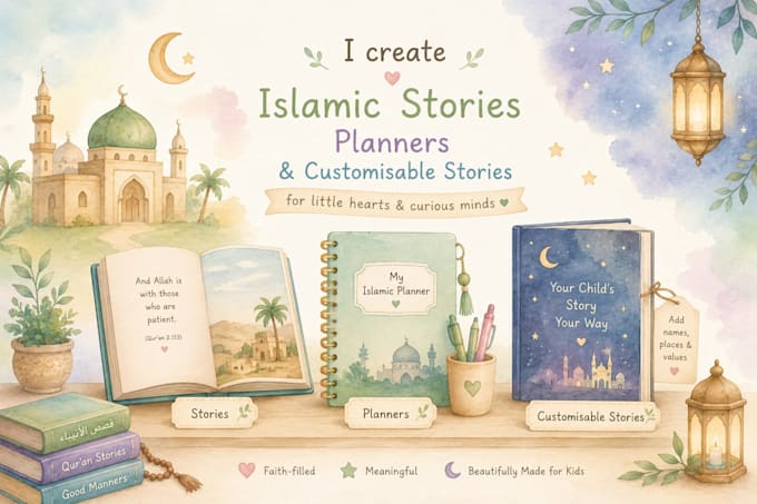 write islamic books, ebooks, stories, content, posts for kids