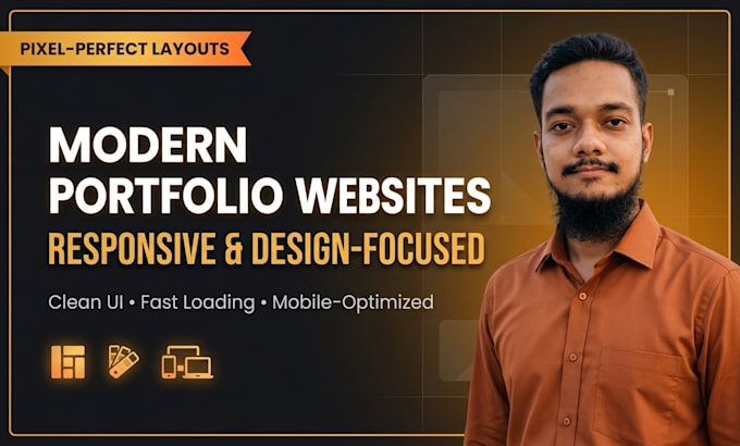 create a professional portfolio website with modern design and responsive layout