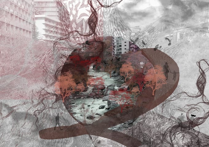 do collages, graphics, architectural photoshop rendering