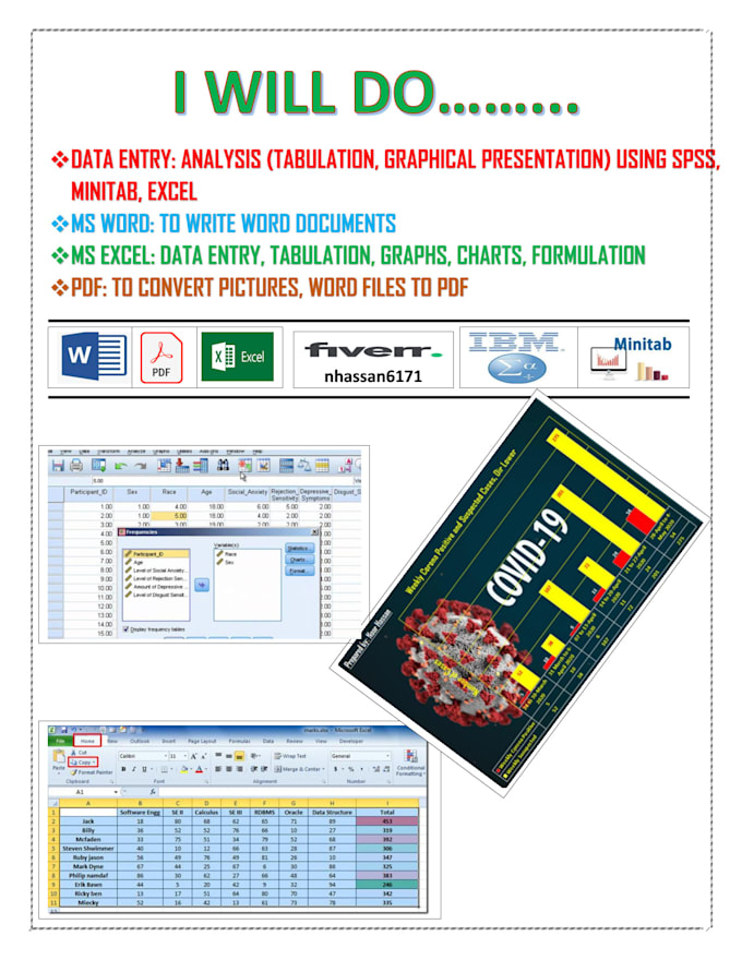 Do data analysis work and microsoft word excel work also pdf by ...