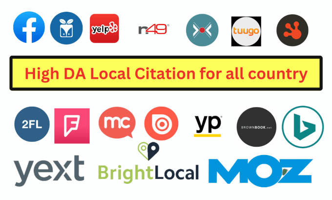 do top local citations from yext, brightlocal and  moz list
