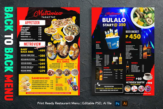 design a fast and attractive menu