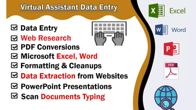 Do excel data entry, copy paste, web research and data entry by ...