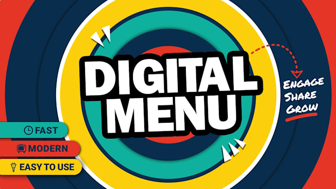 design a digital menu, digital screen, menu board, or animated menu