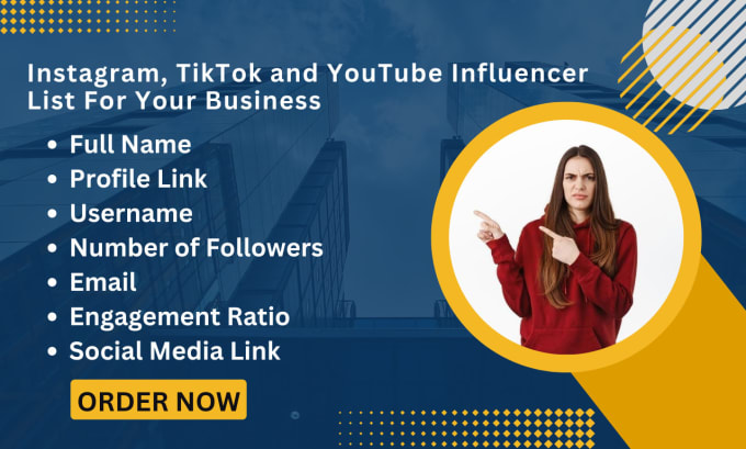 find best instagram, tiktok and youtube influencer list