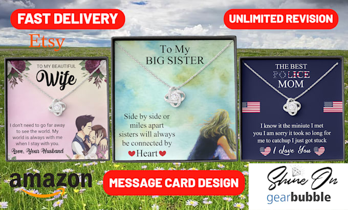jewelry message card shine on design 12hrs