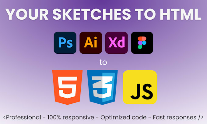 Convert your sketches into responsive html css and js pages by Wwmqth ... image.