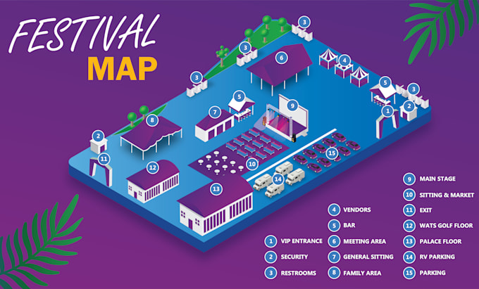 draw high quality vector or isometric map illustrations