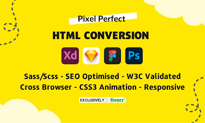 convert figma to HTML sketch xd to HTML PSD to HTML CSS responsive website
