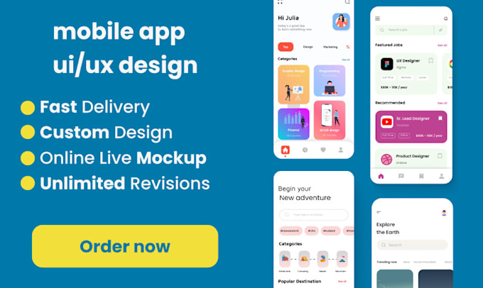 Do mobile app ui ux design by Fatehroy2 | Fiverr