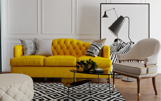 I will do an interior design for you with realistic 3d renders