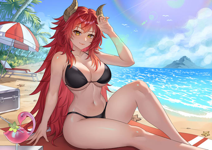 draw anime illustration, oc, fanart, pfp, vtuber design for you oc anime style