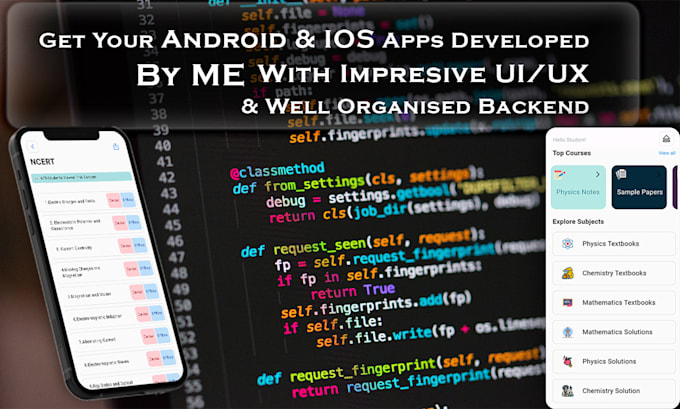 develop your mobile apps for both android and IOS with impressive UI UX