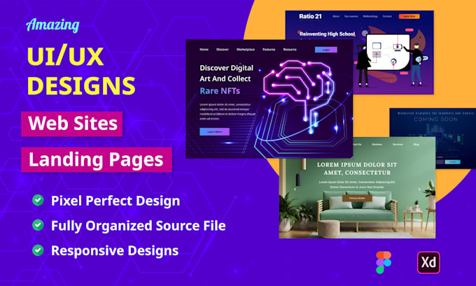 Design modern, clean and responsive ui for websites in figma by ...