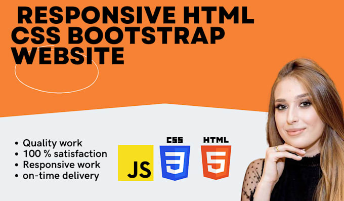Develop a custom responsive website with html, css, javascript, php by ...