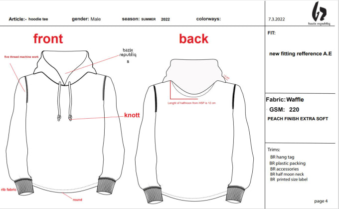 Design fashion clothing techpack ready for manufacturing by ...