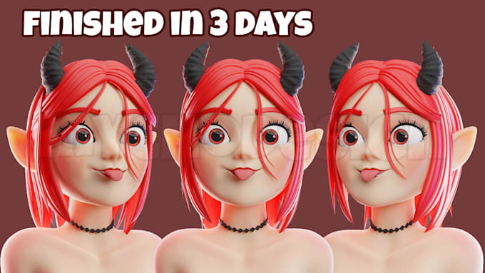 create 3d character stylized anime style