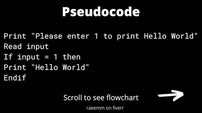 Convert your pseudocode to a flowchart by Raeemm | Fiverr