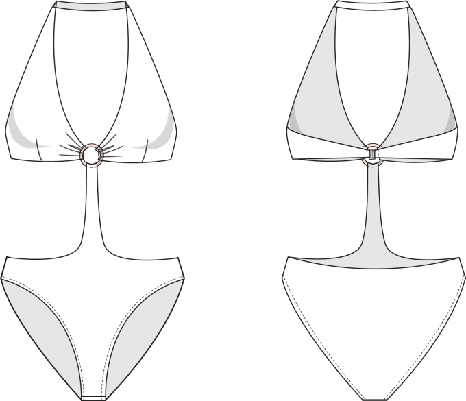 Create technical fashion illustration for swimwear by Arilaksmi | Fiverr