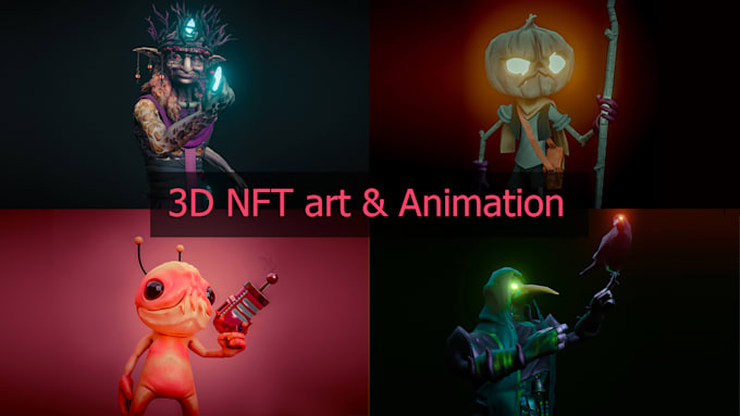 create unique 3d nft art, cards collection for you