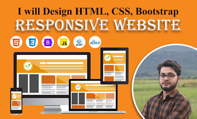 Design responsive website with html css bootstrap by Ataurwub | Fiverr