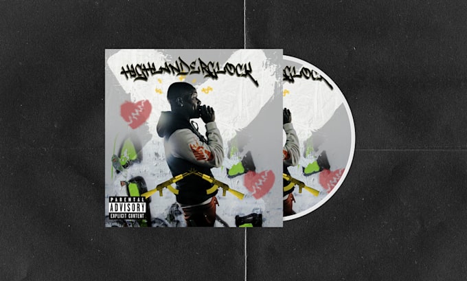 create a hard or ambient hip hop or rap album cover